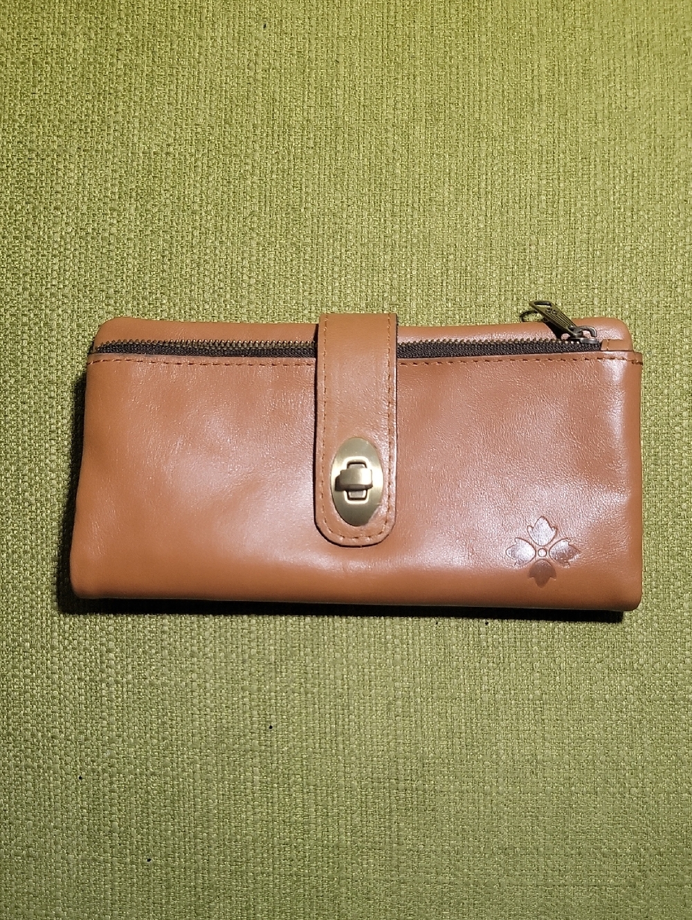 Patricia NashTan Leather Wallet with Turn-Lock Closure